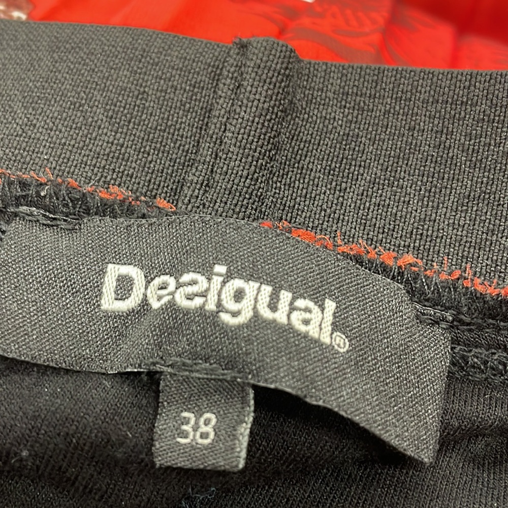 Desigual Andrea Red Midi A-Line Skirt with Pleats - Picture 7 of 7